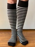 Seleh Ebony Stripe Organic Cotton Knee High Socks