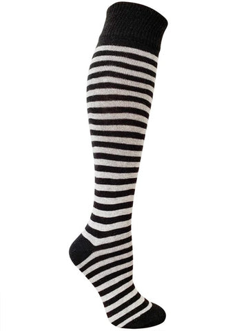 Seleh Ebony Stripe Organic Cotton Knee High Socks
