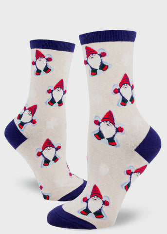 Snow Gnomes (Cream/Ivory) Women's Crew Socks