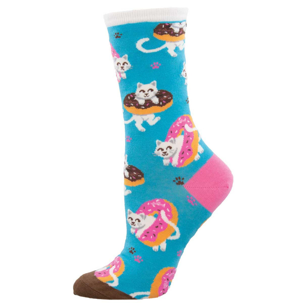 Sweet Treat Kitties (Blue) Women's Crew Socks – The Sock Shack in