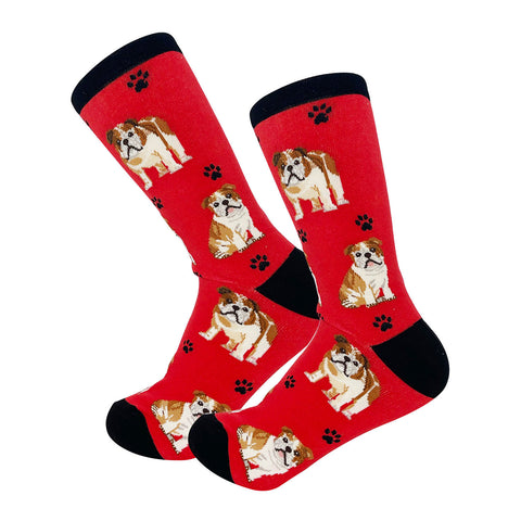 Bulldog (Red) Unisex Crew Socks