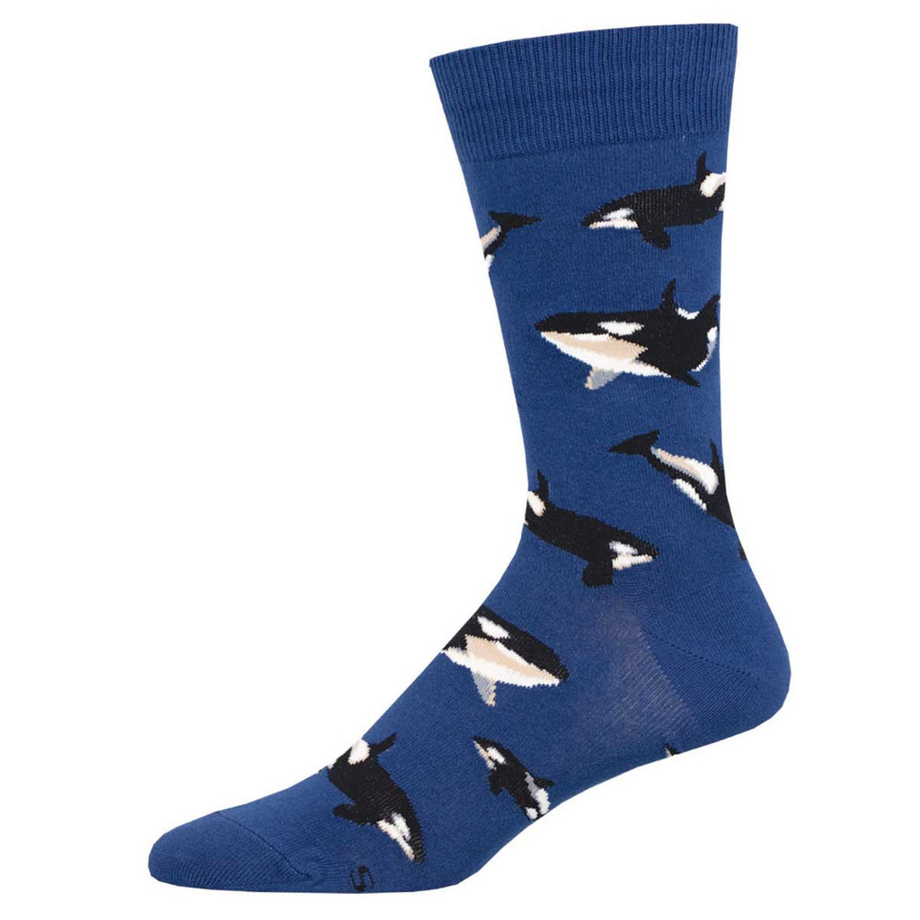 Whale, Hello There! Orcas (Blue) Men's Crew Socks – The Sock