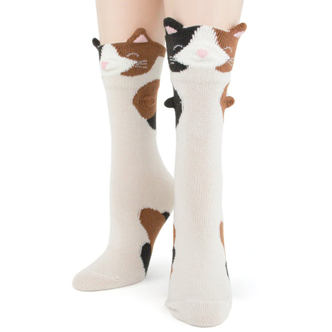 Calico Kitty 3-D Women's Crew Socks
