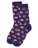 Happy Hedgehogs (Grape Purple) Women's Bamboo Crew Socks