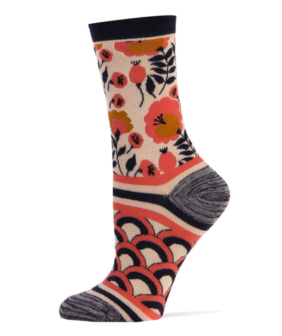 The Wild Floral Bamboo Women's Crew Sock