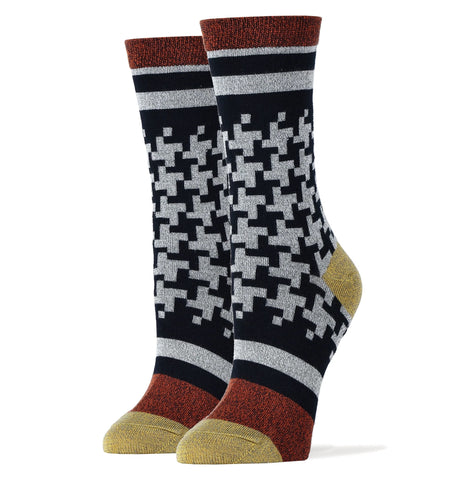 Park Ave (Geometric) Bamboo Women's Crew Sock