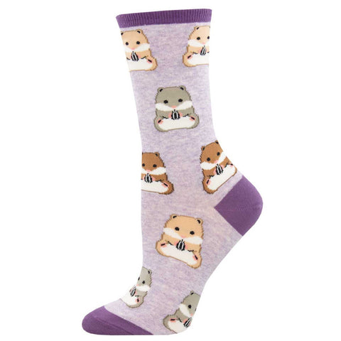 Happy Hamsters (Purple) Women’s Crew Socks