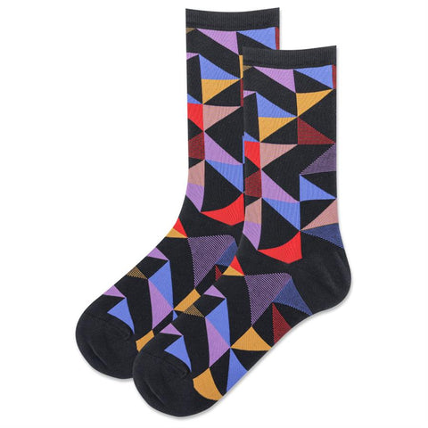 Quilt (Black) Women's Crew Socks