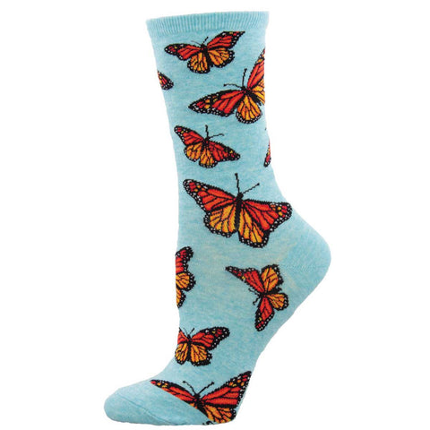 Social Butterfly (Blue) Women's Crew Sock