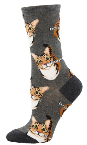 Boop! Cat (Grey) Women’s Crew Socks