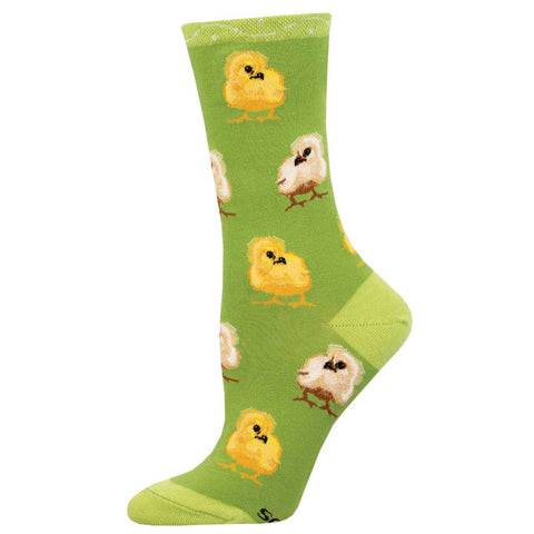 Peep This! Chicks (Green) Women's Crew Socks