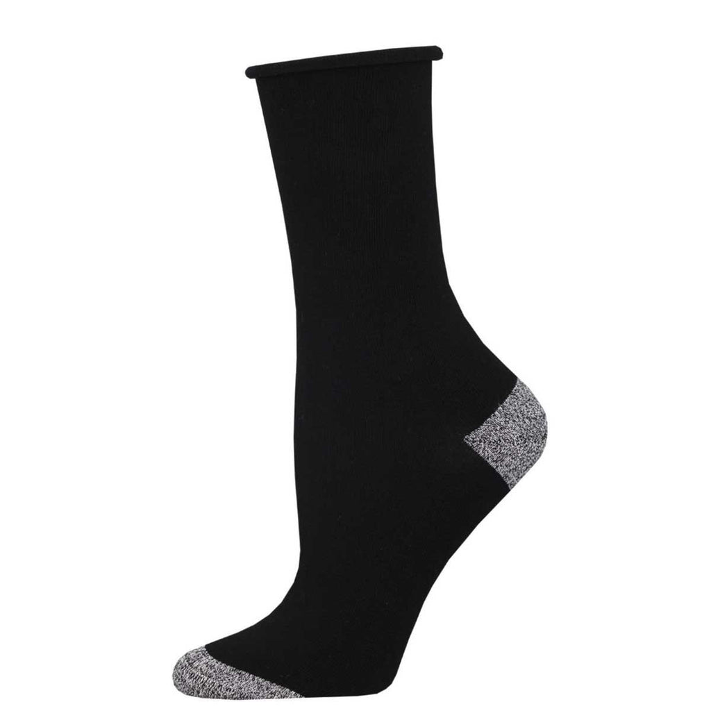Roll Top Contrast Heel/Toe (Black/Grey) Bamboo Women's Crew Socks – The  Sock Shack in Portland Maine
