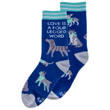 Love is a Four-legged word, Dogs Women's Crew Sock