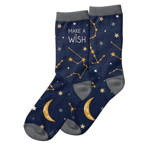 Make A Wish, Night Sky Women's Crew Sock