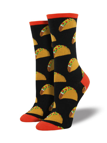 Tacos (Black) Women's Crew Sock