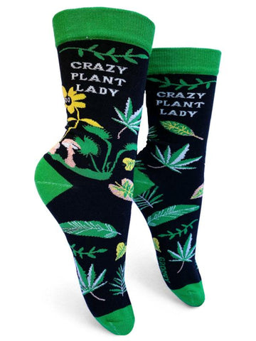 Crazy Plant Lady, Weed Women's Crew Socks