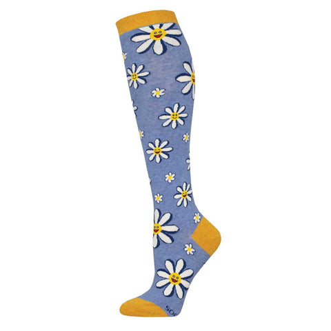 Whoopsy Daisy (Blue) Women's Knee Highs