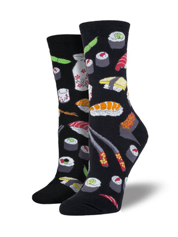 Sushi (Black) Women's Crew Socks