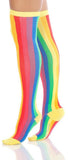 Vertical Rainbow Stripes Over The Knee