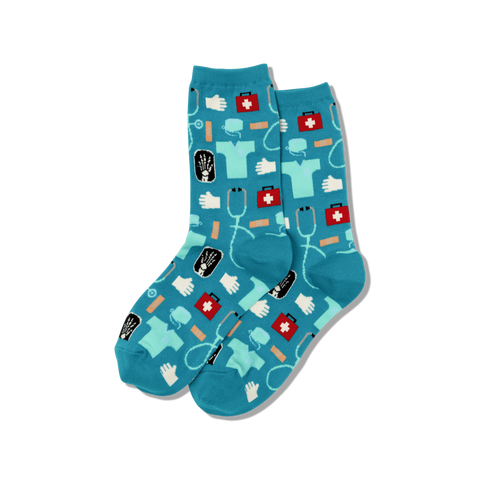 Medical (Turquoise) Women's Crew Socks