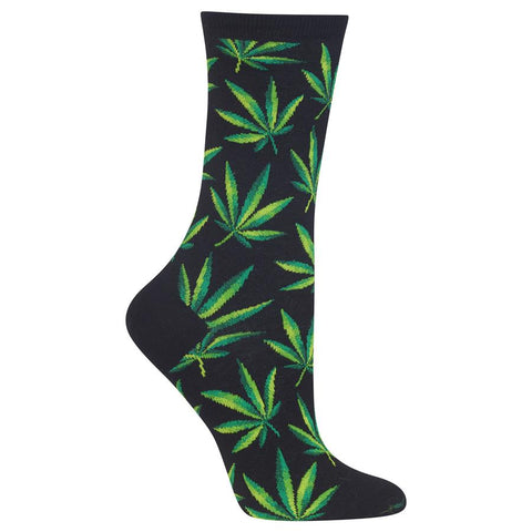 Marijuana  (Black) Women's Crew Socks